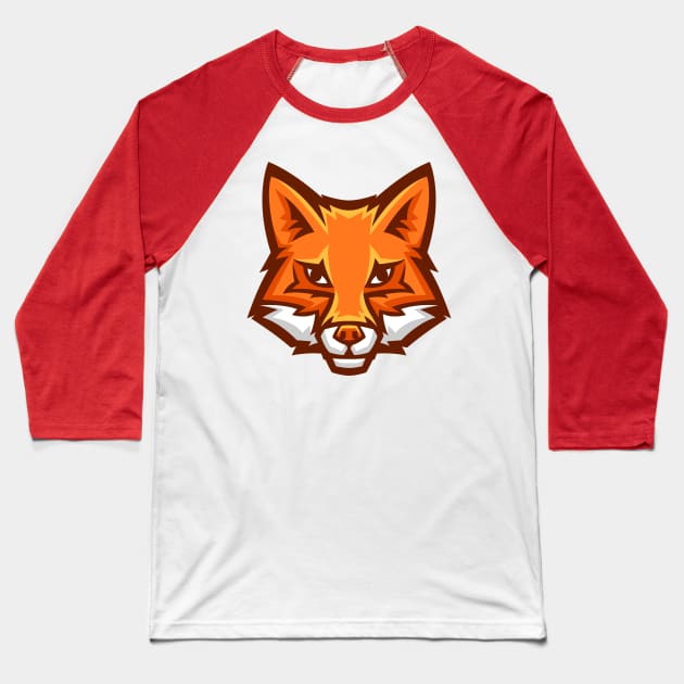 Fox head Baseball T-Shirt by Paul Andrew